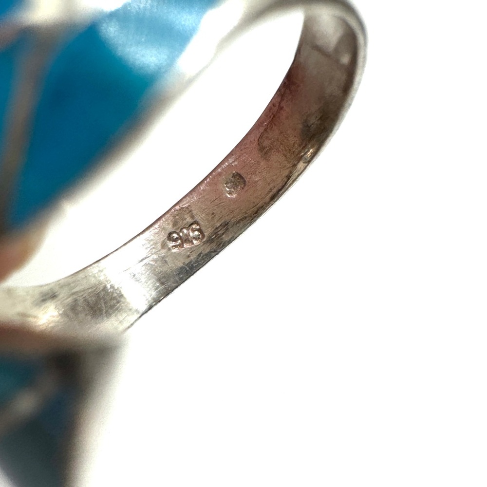 Sterling Silver Adjustable Leaf Ring With Turquoi… - image 6